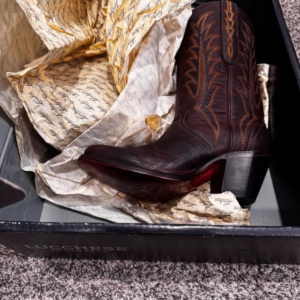 Lucchese Women's Dark Brown Ankle Boots - Picture 2 of 3